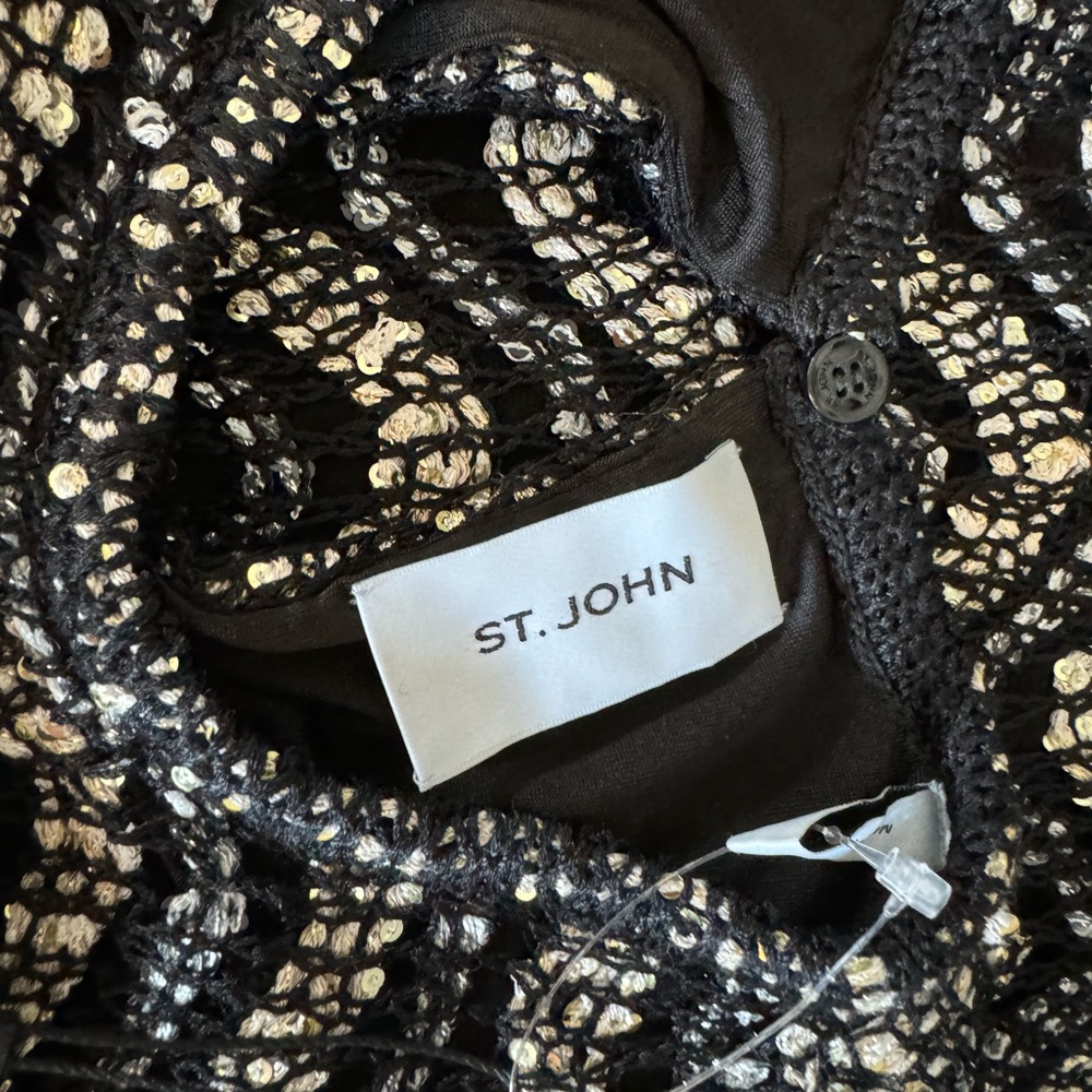 NWT Gorgeous brand new St. John Metallic and Sequin Dress. Size 2 - Picture 6 of 7